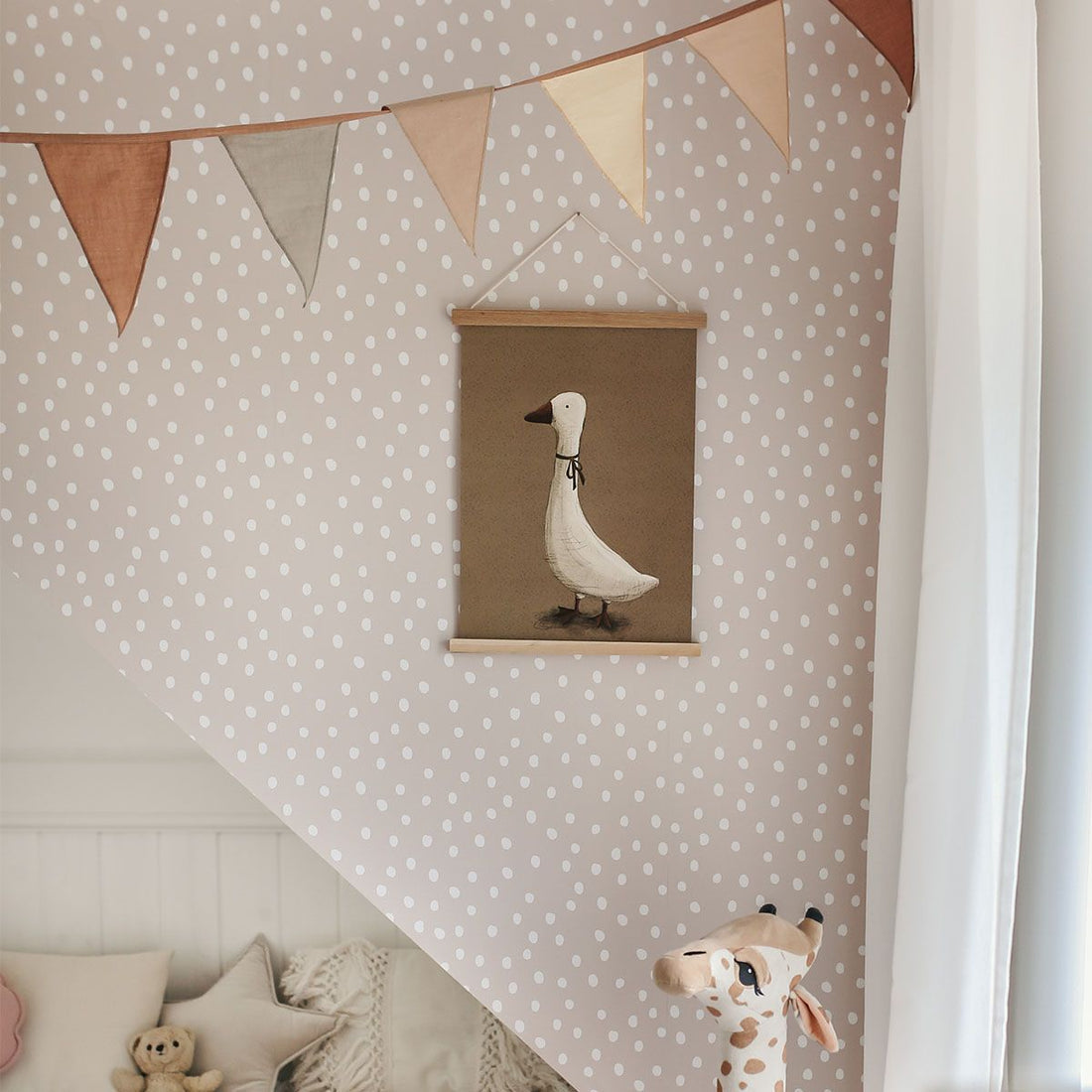 Irregular Dots Powder Pink White Wallpaper