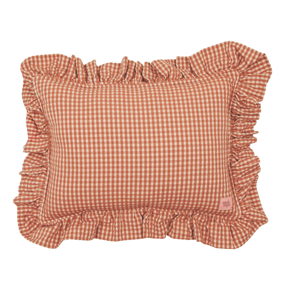 "Rusty Check" Pillow with Frill