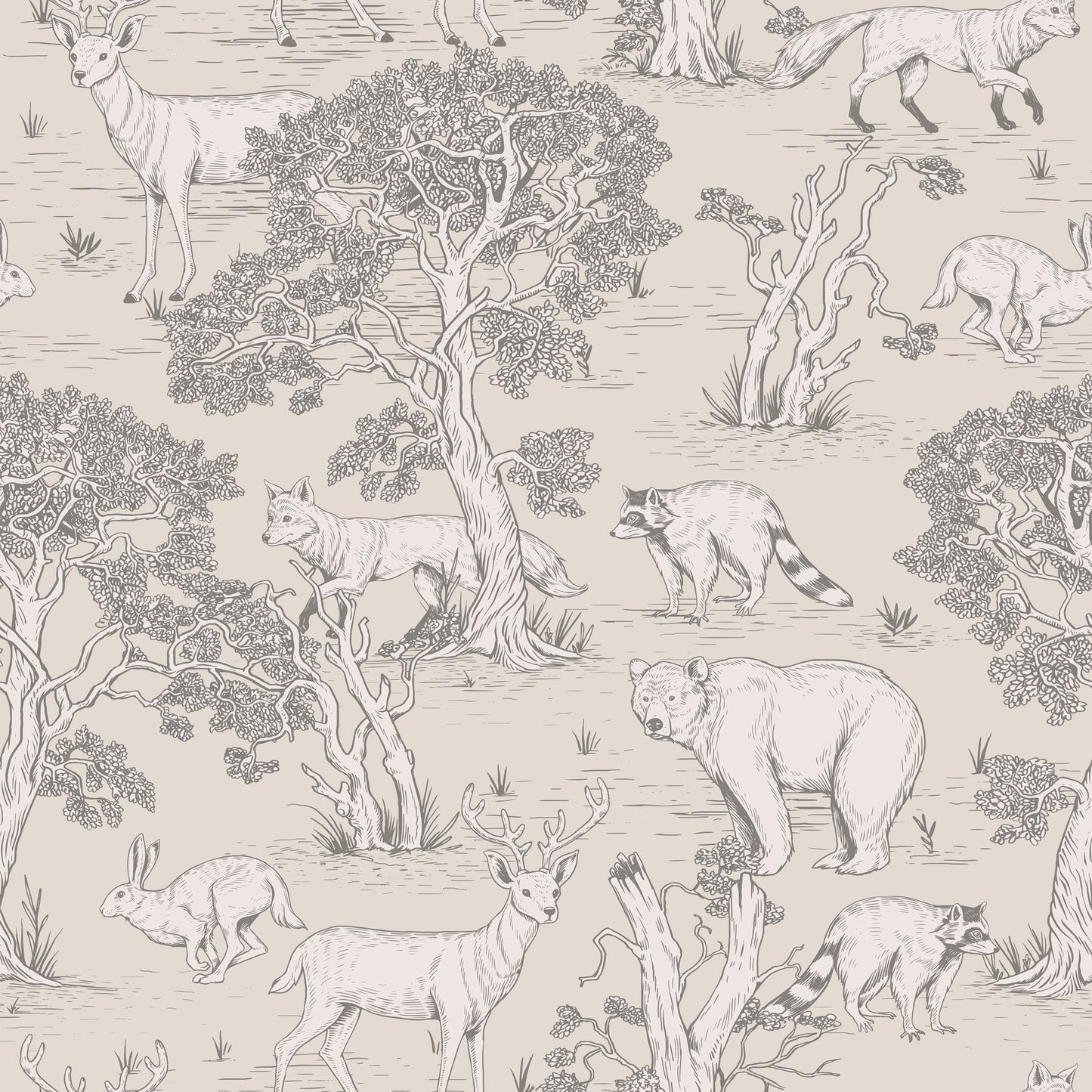 Sketchbook Animals Natural Wallpaper