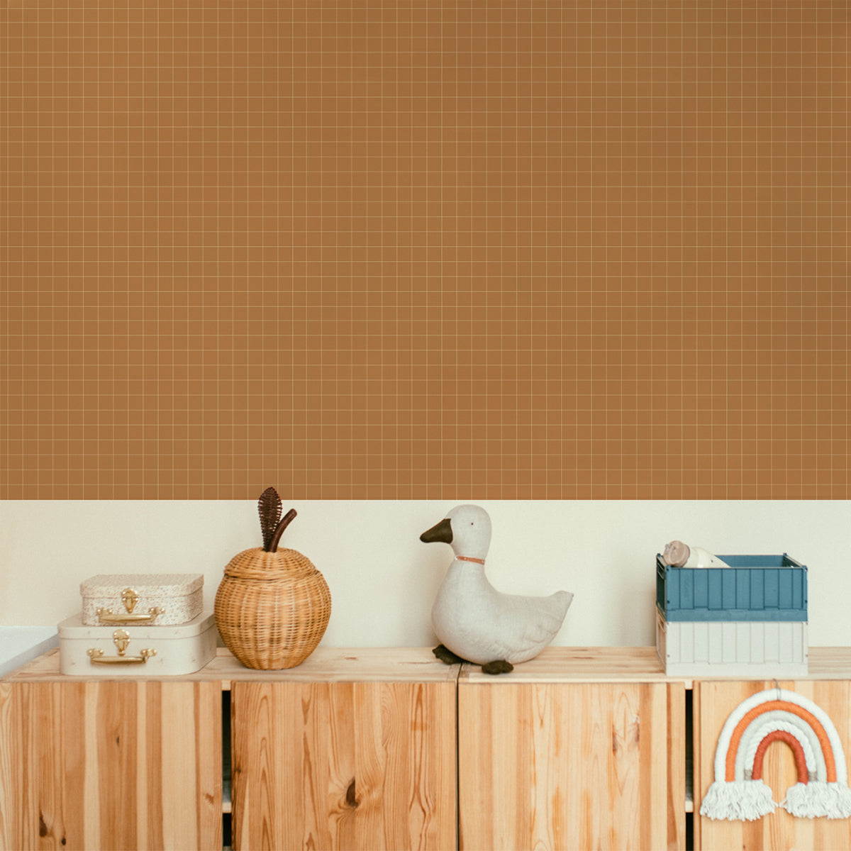 Check Pattern Small Cinnamon Wallpaper