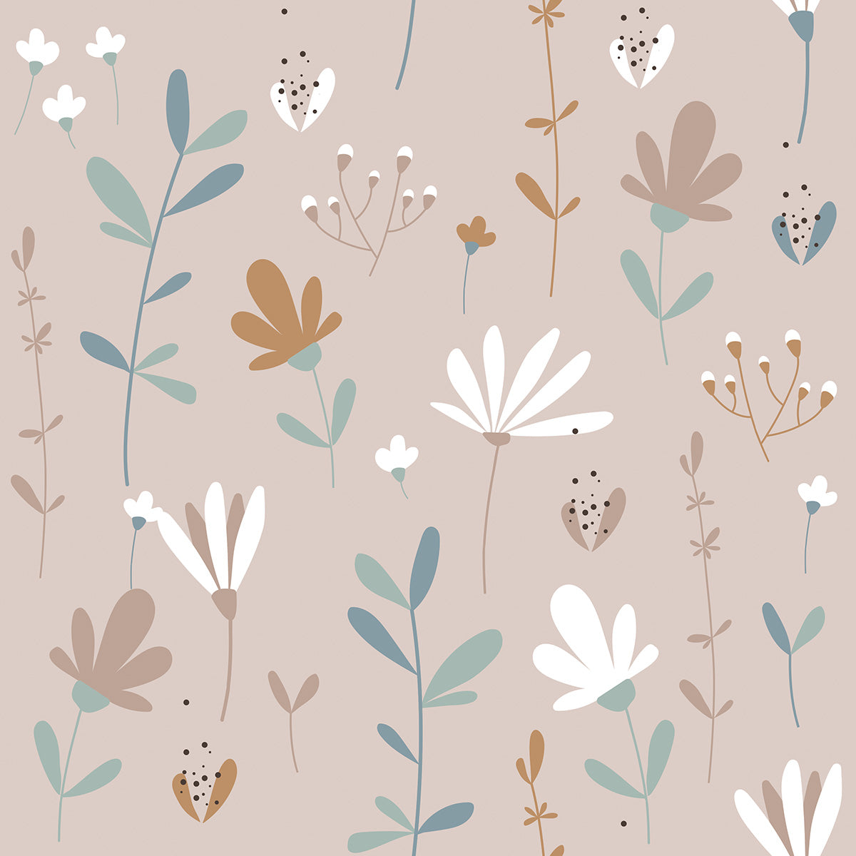 Scandinavian Spring Meadow Wallpaper