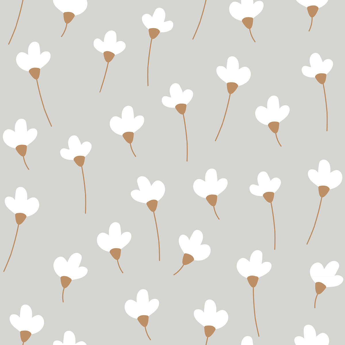 Daisies on Grey Wallpaper
