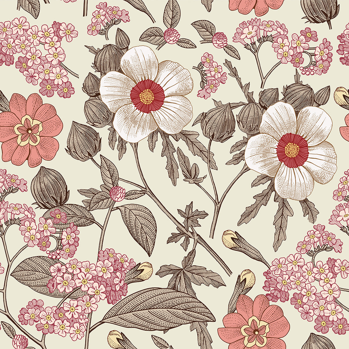Retro Bouquet Wallpaper