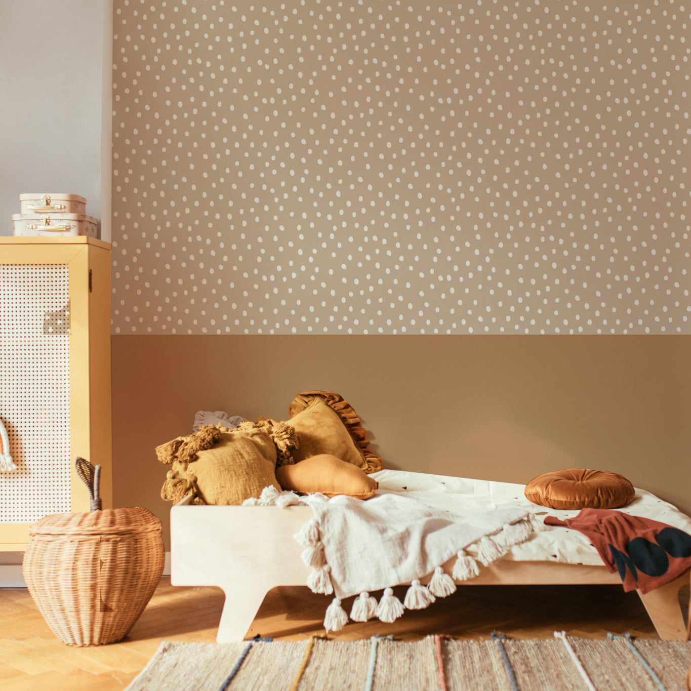 Irregular Dots Beige Wallpaper