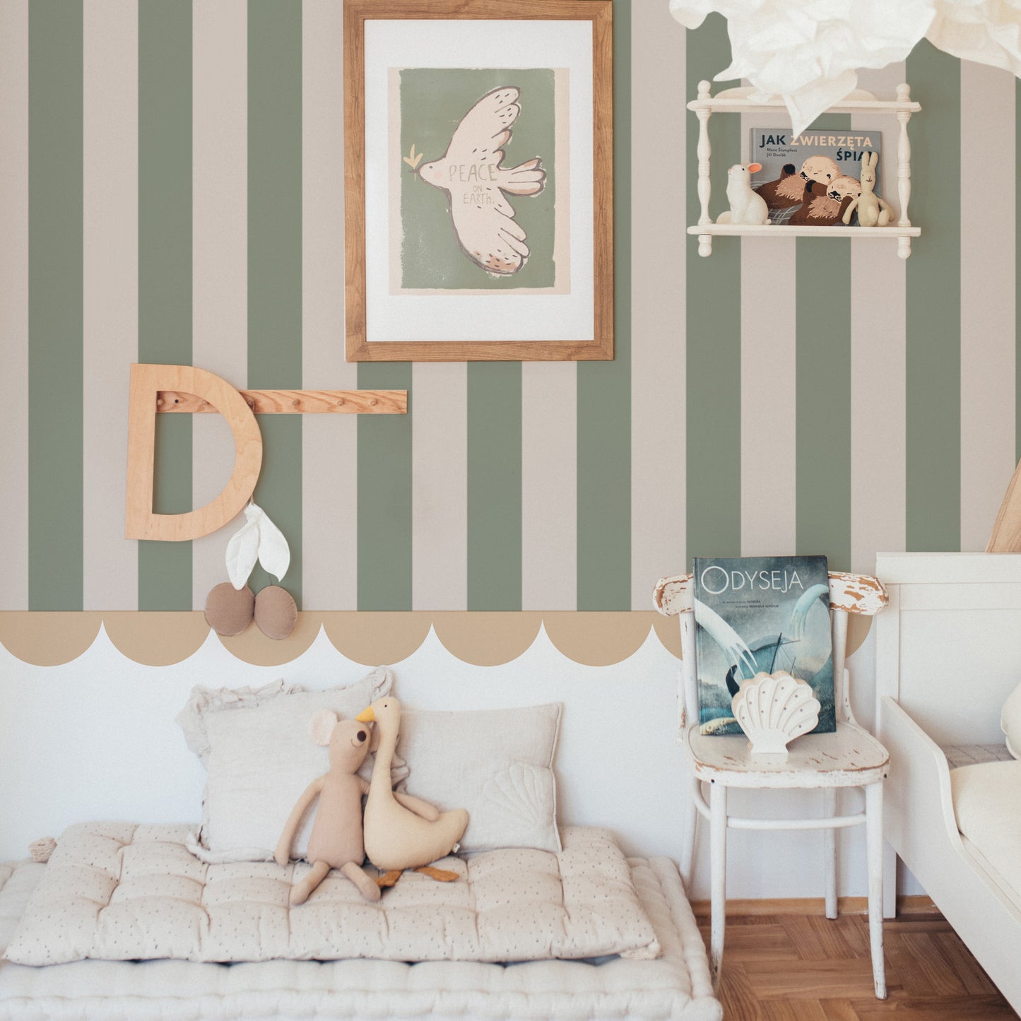 Green Portofino Stripes Wallpaper