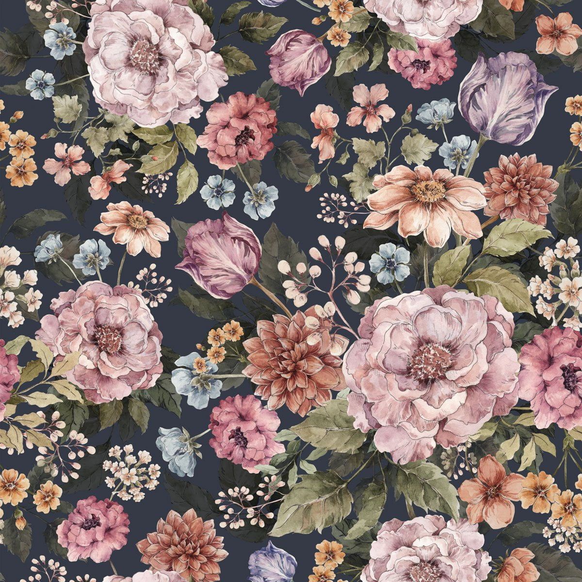 Bouquet of Flowers Violet Wallpaper