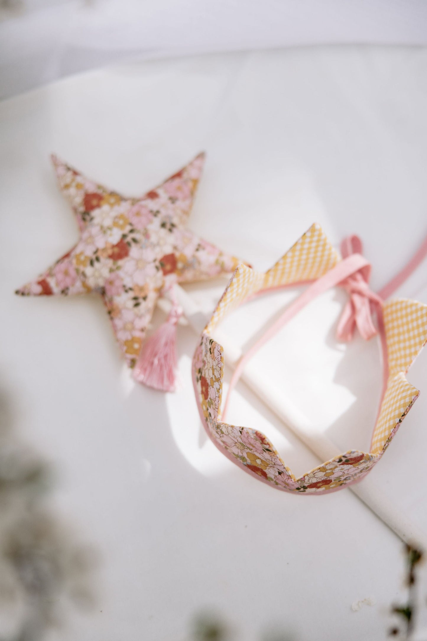 “Spring Garden” Cotton Crown and Wand Magic Set