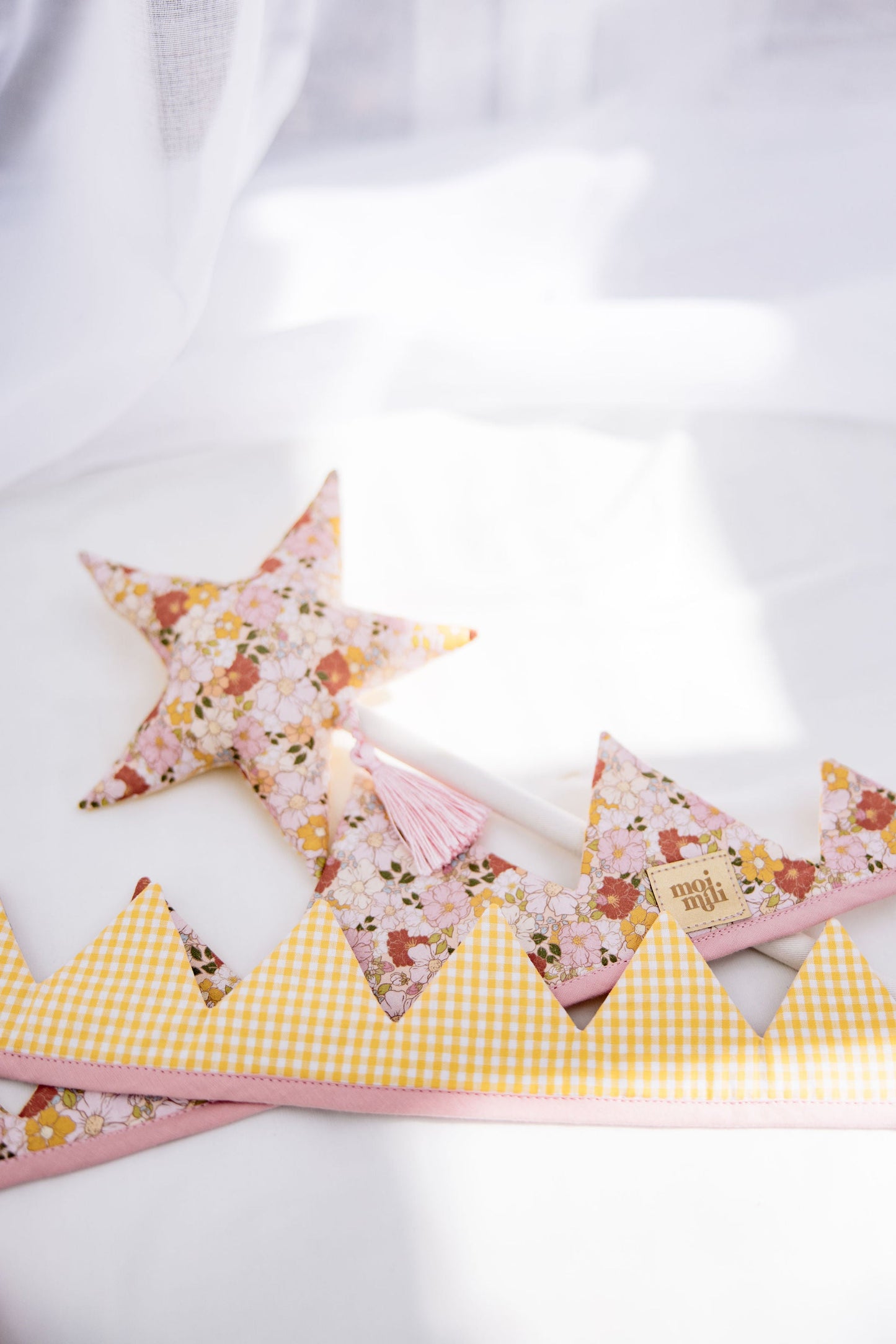 “Spring Garden” Cotton Crown and Wand Magic Set