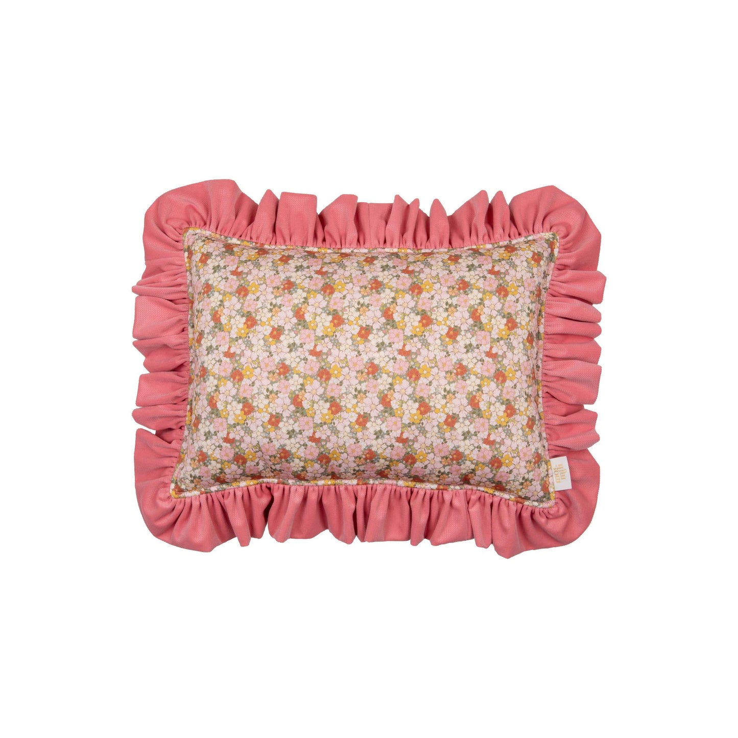 "Pink Garden" Pillow with Frill