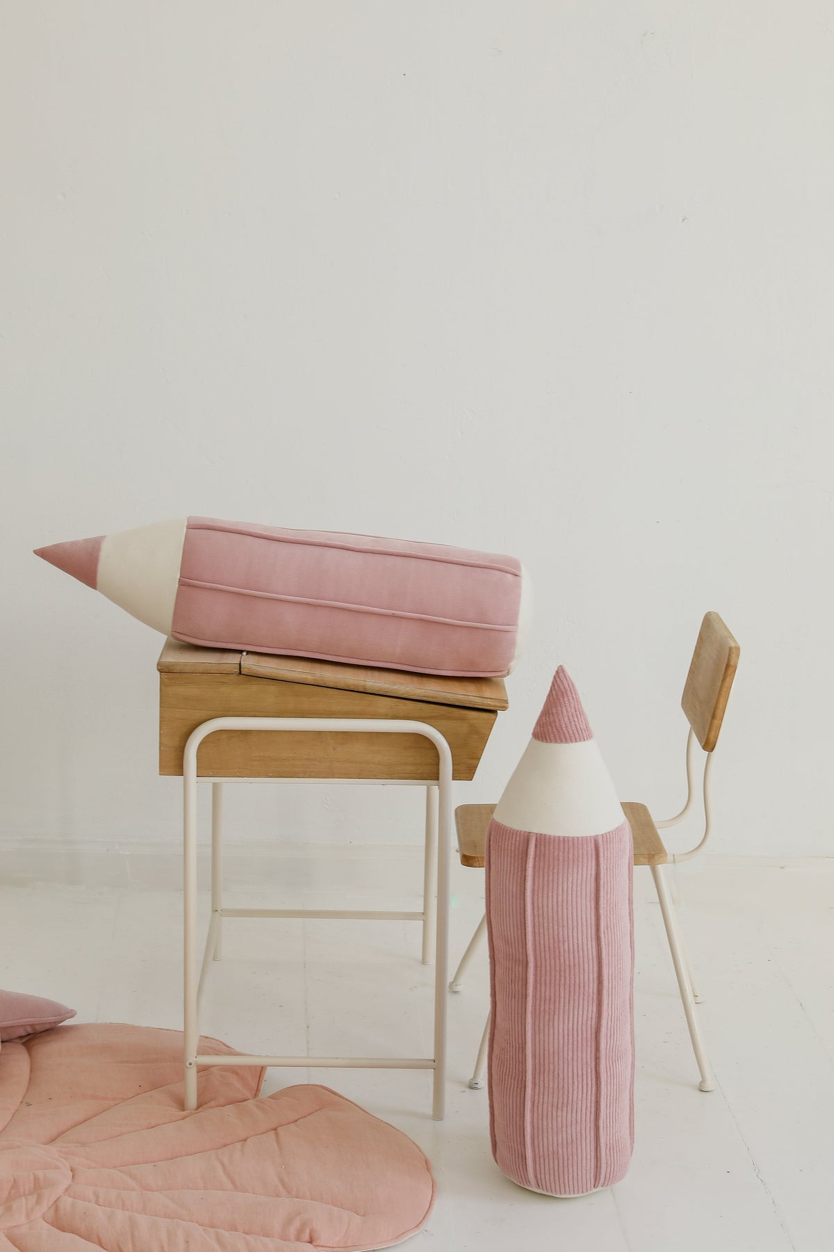 "Pink" Corduroy Crayon Pillow