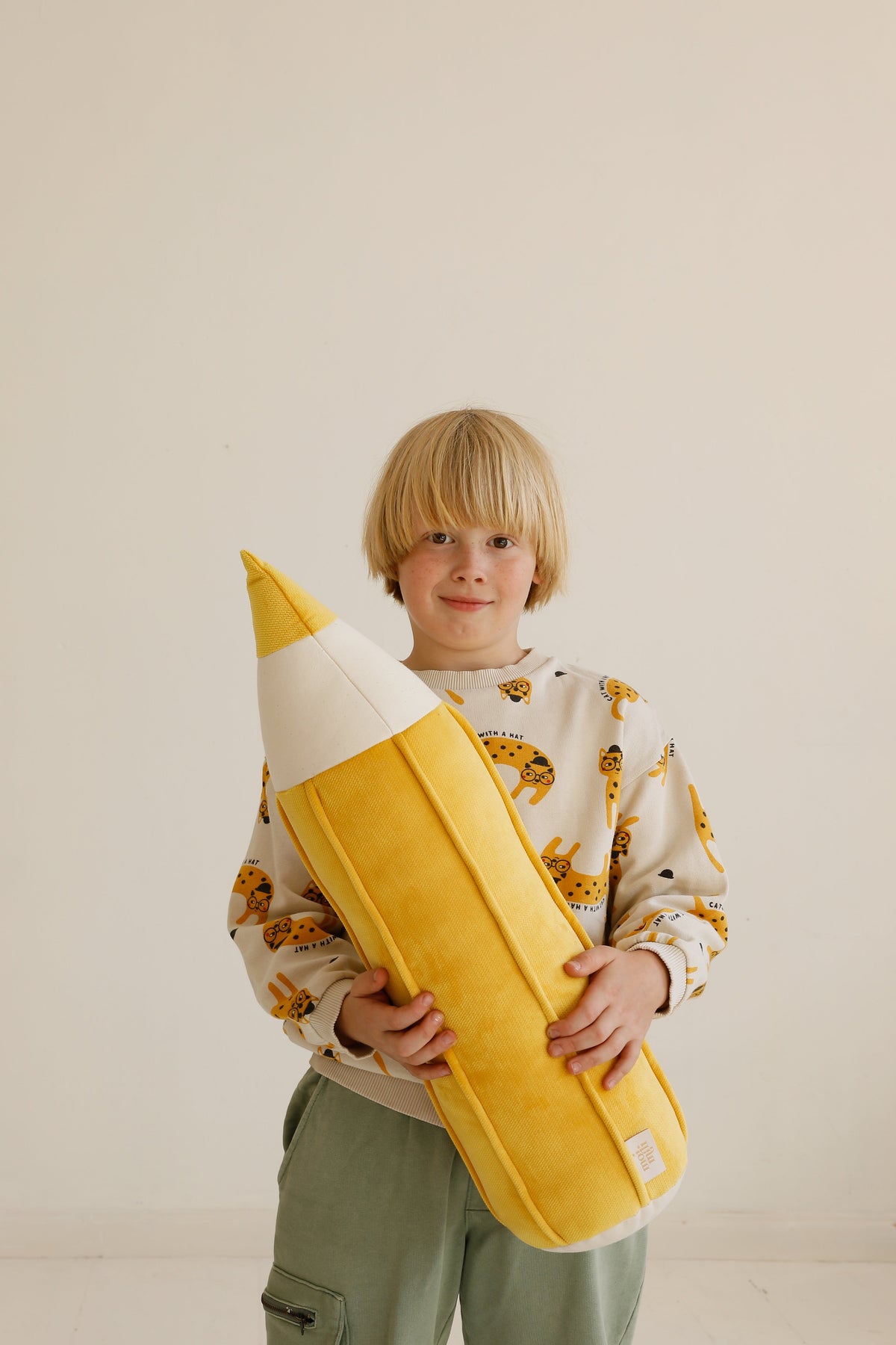 "Yellow" Velvet Crayon Pillow