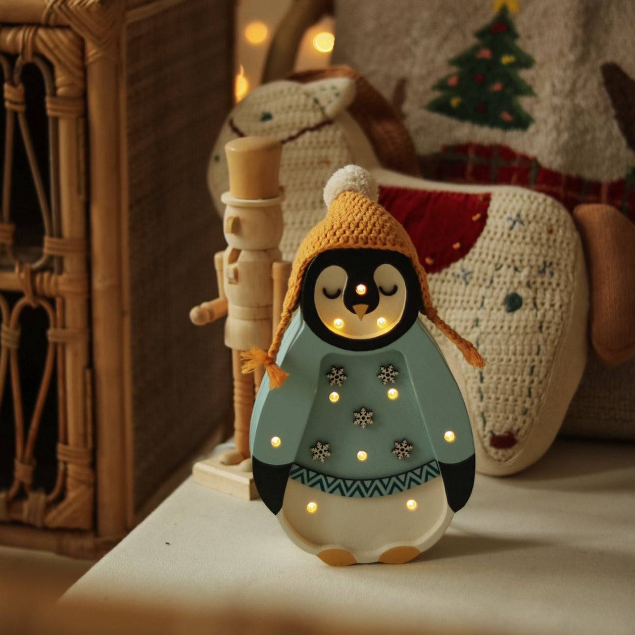Little Lights Mini Holiday Penguin Lamp ~ Light Blue