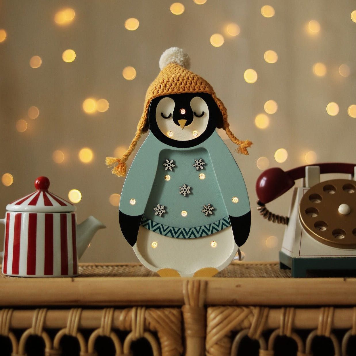 Little Lights Mini Holiday Penguin Lamp ~ Light Blue