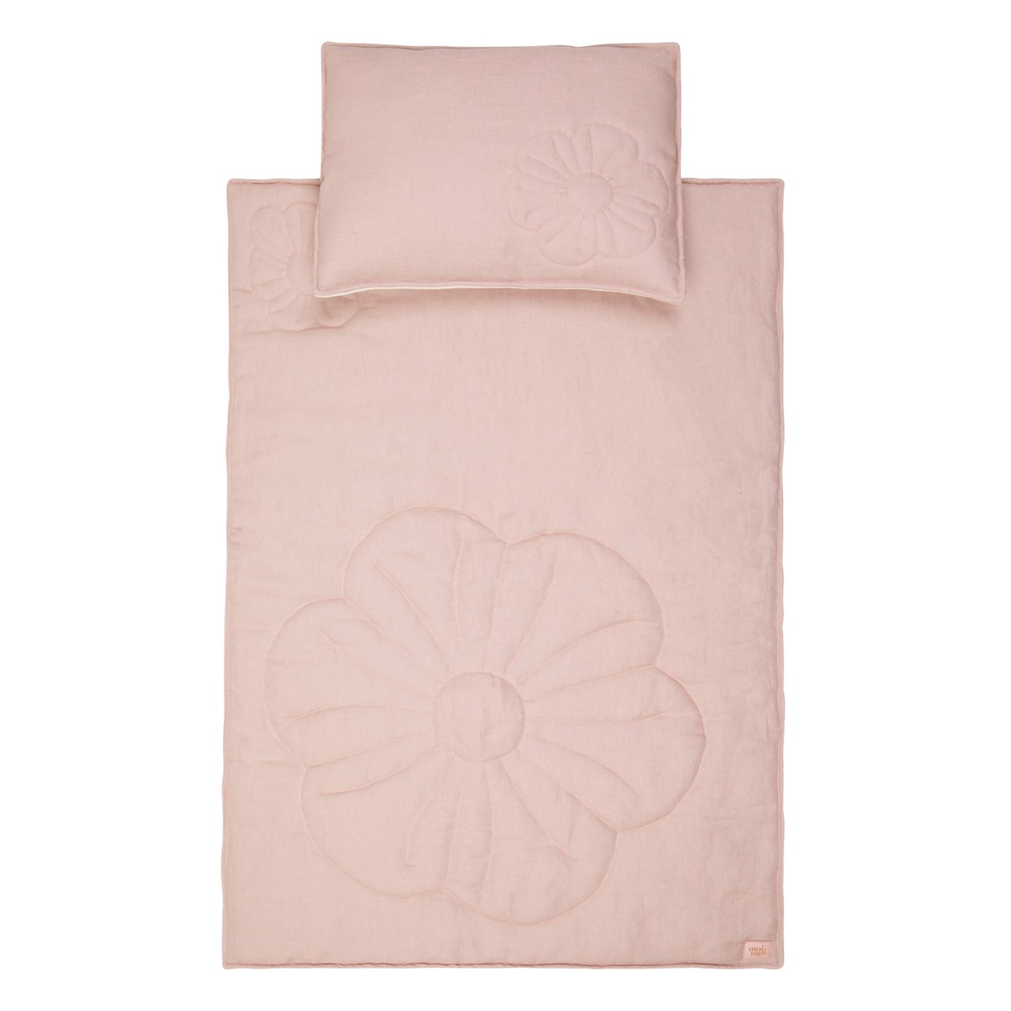 Linen "Powder Pink" Flower Child Cover Set