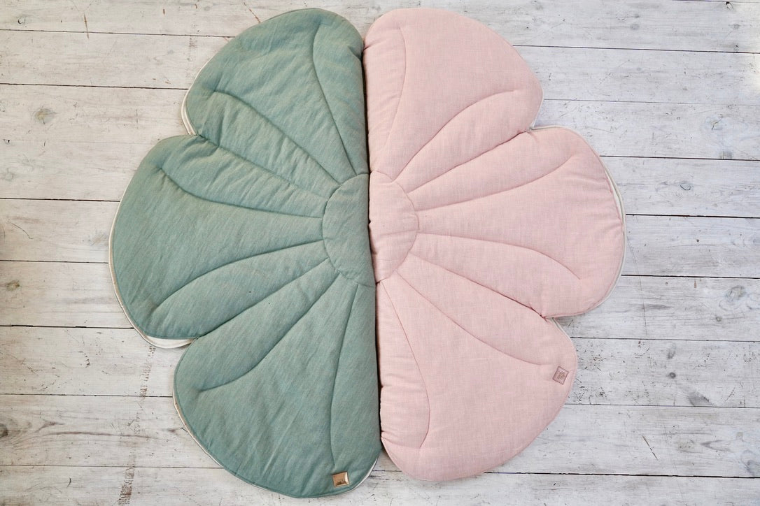 Linen "Light Pink Lily" Flower Mat