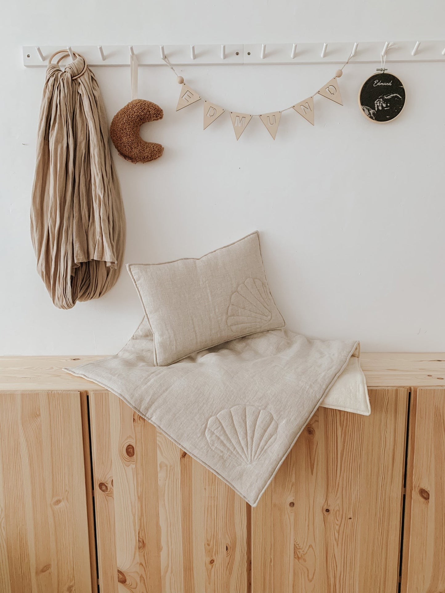 Linen "Sand" Shell Child Cover Set