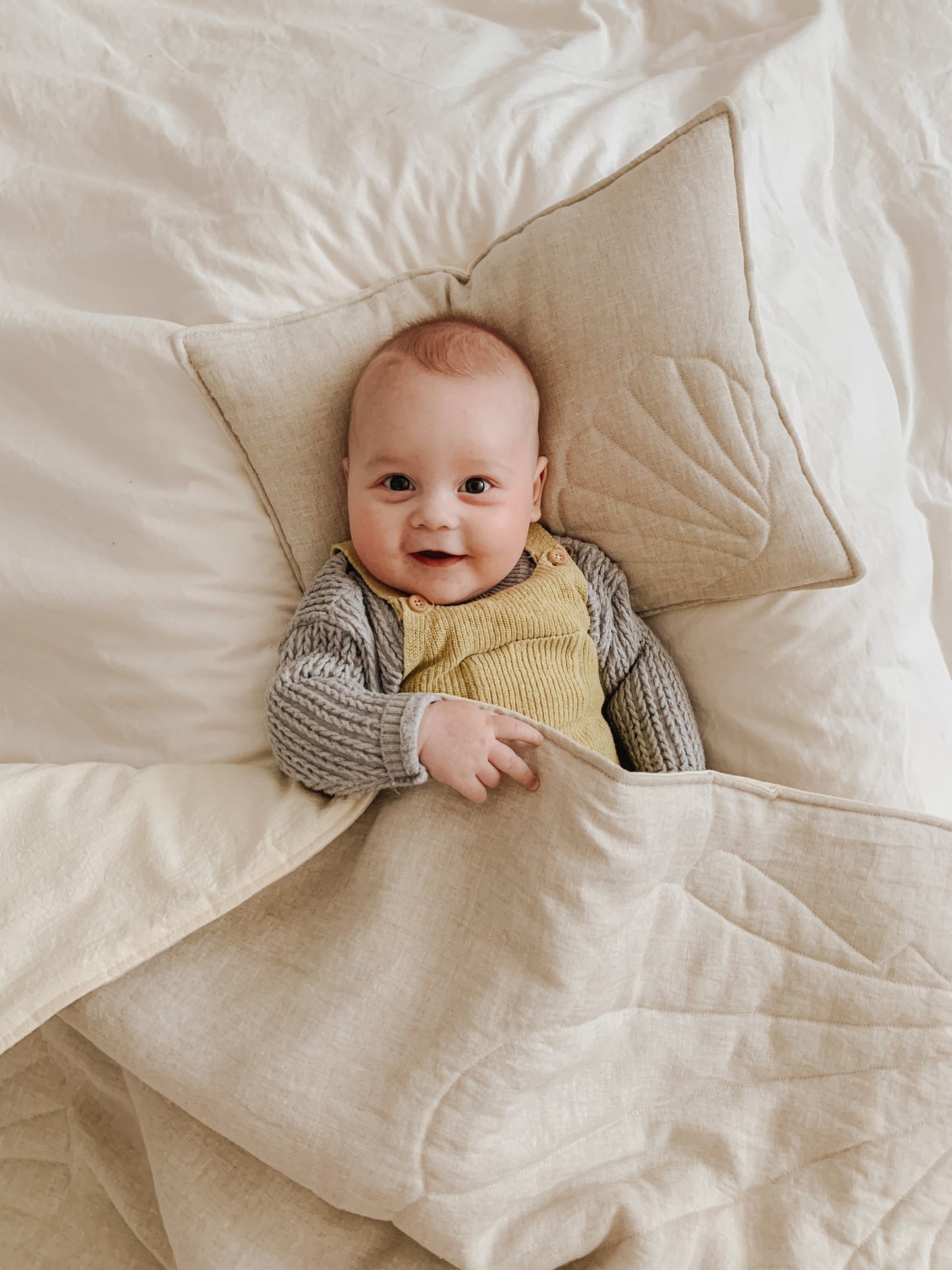 Linen "Sand" Shell Child Cover Set