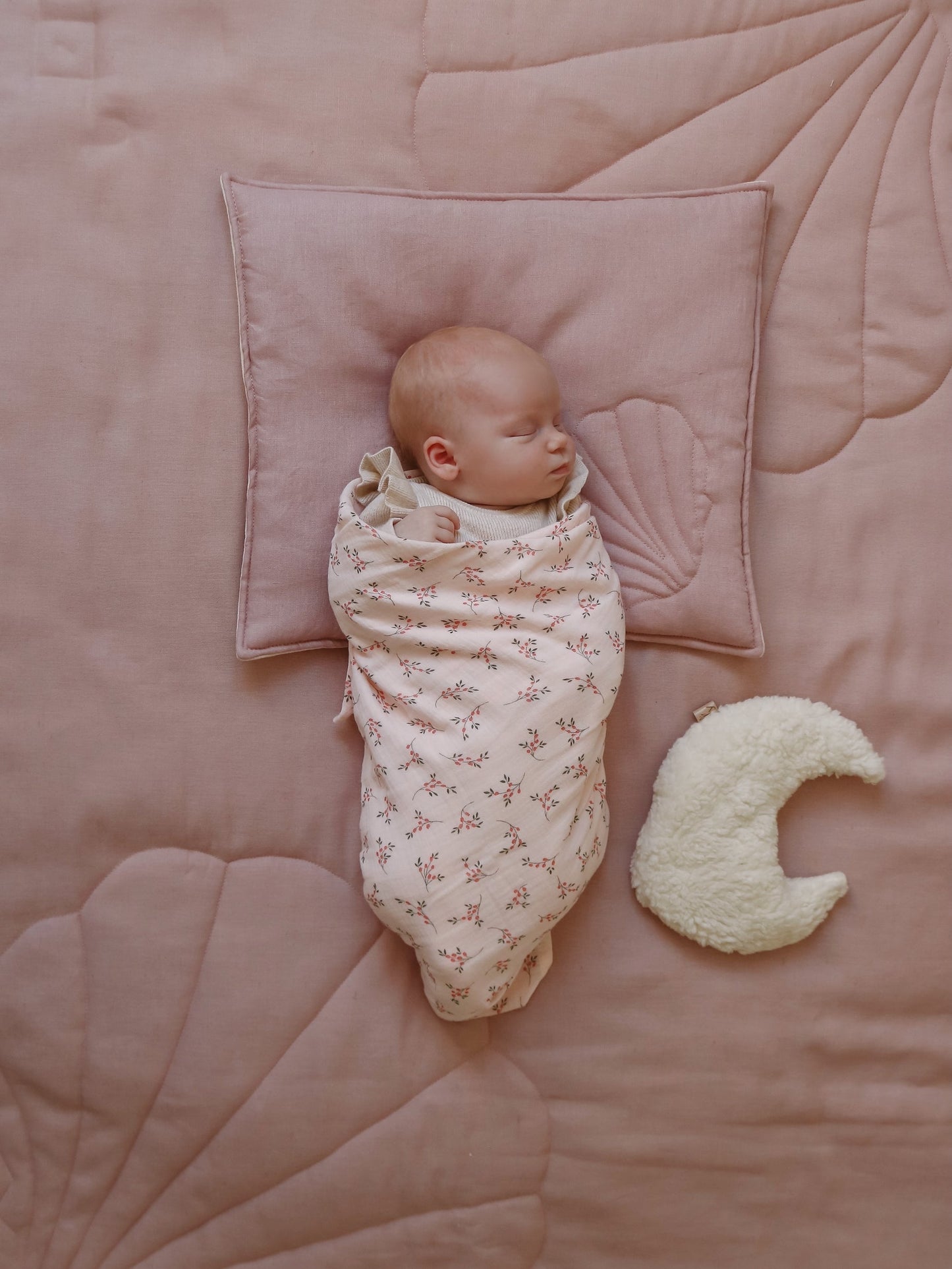 Linen "Powder Pink" Shell Child Cover Set (Large)