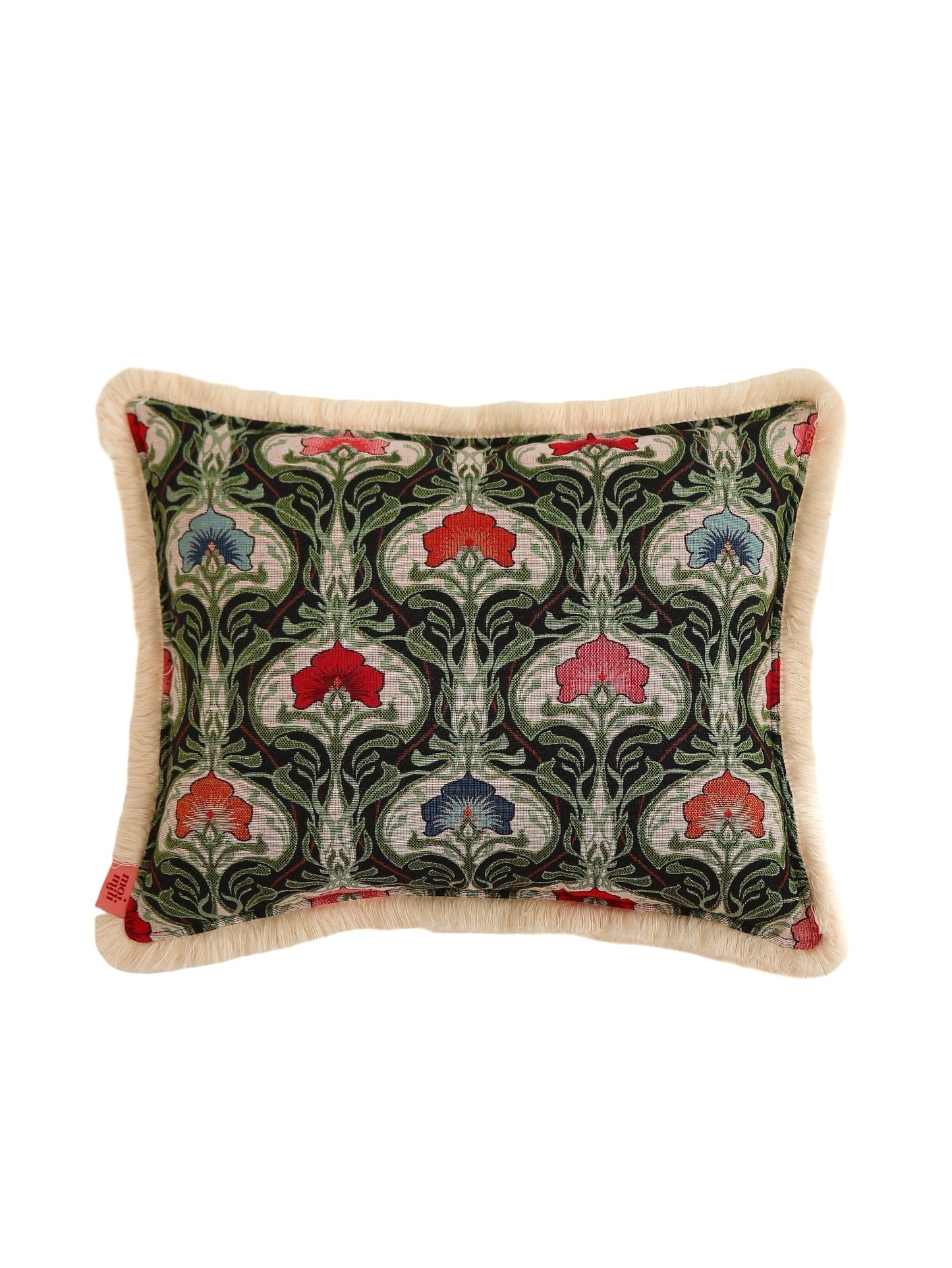 "Green Medusa" Pillow with Fringe