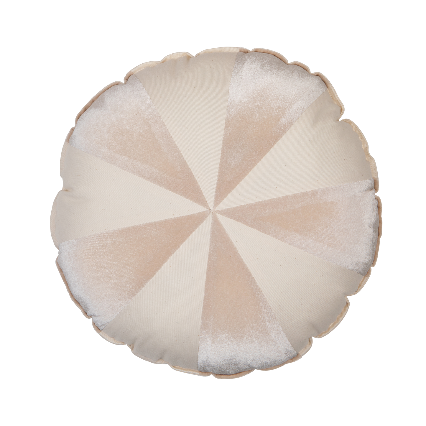 “Cream Pearl” Round Patchwork Pillow