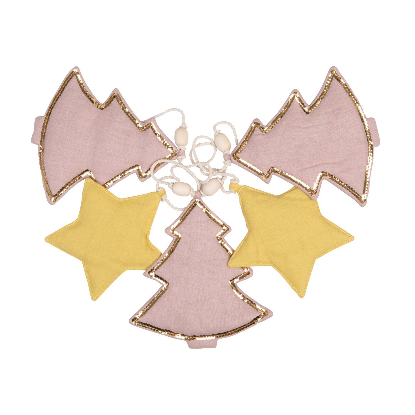 Linen “Pink Christmas Tree” Garland