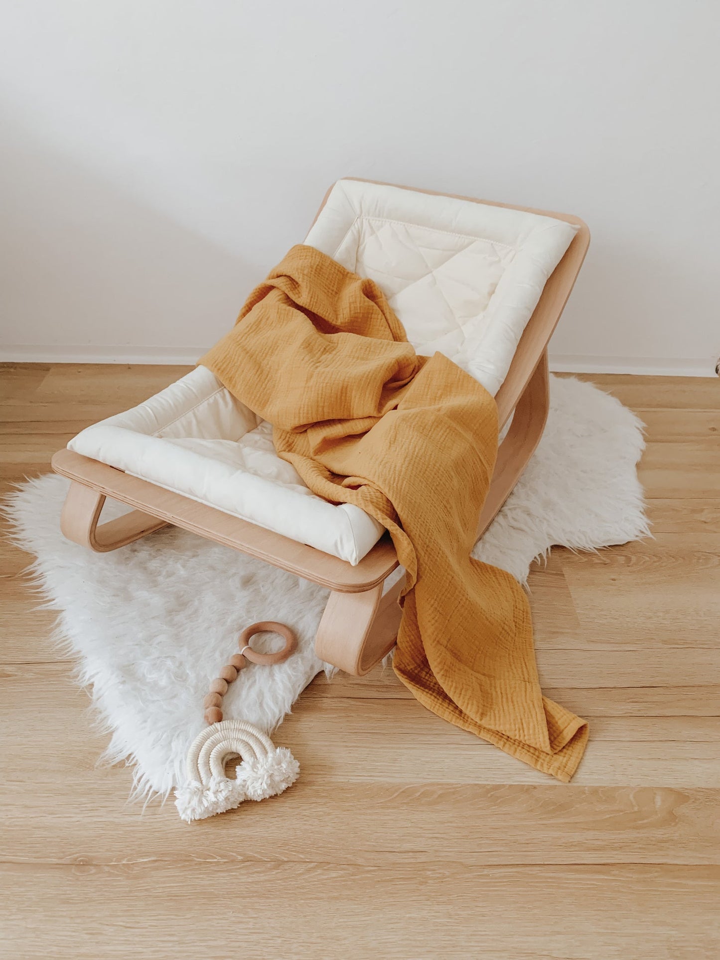 Muslin "Ochre" Baby Swaddle Blanket