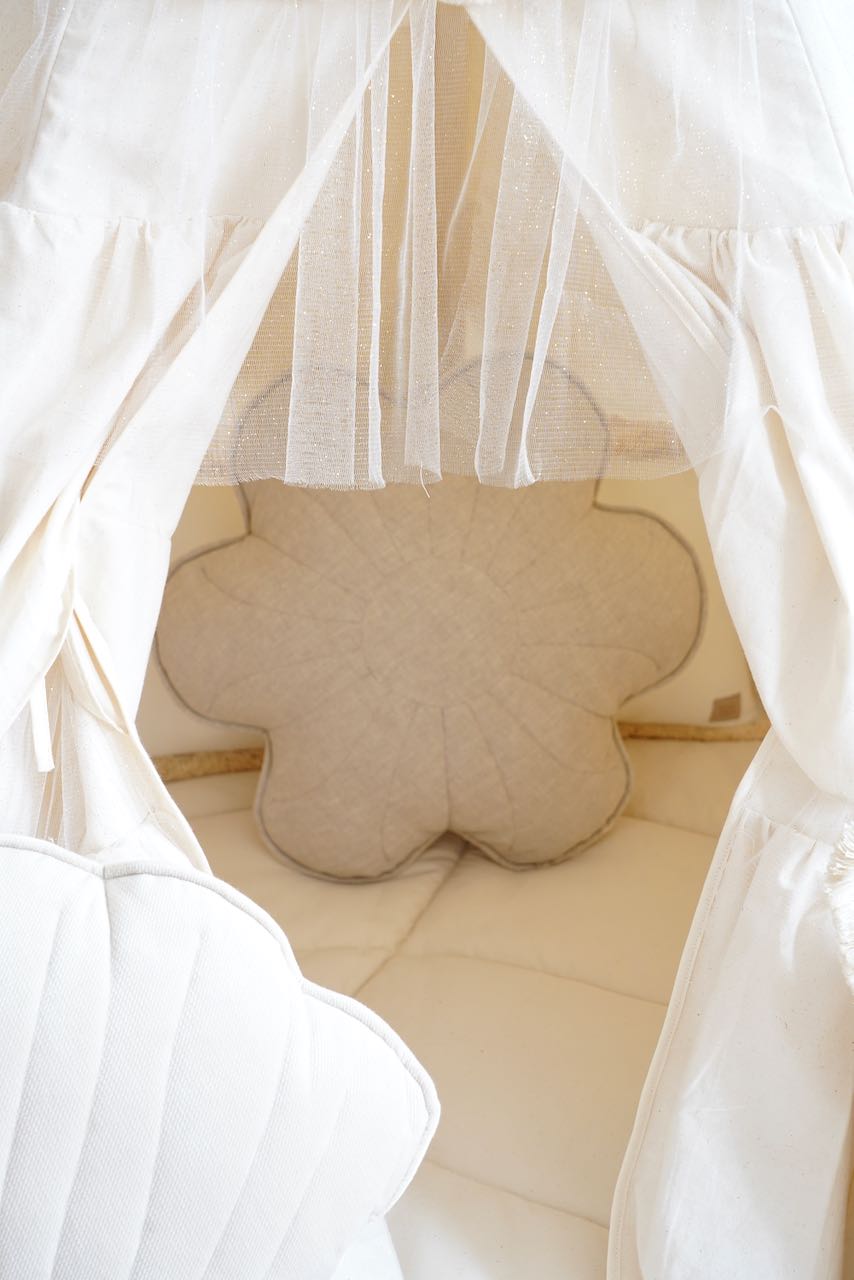 “Boho” Teepee Tent with Frills and "Caramel" Mat with Frill Set