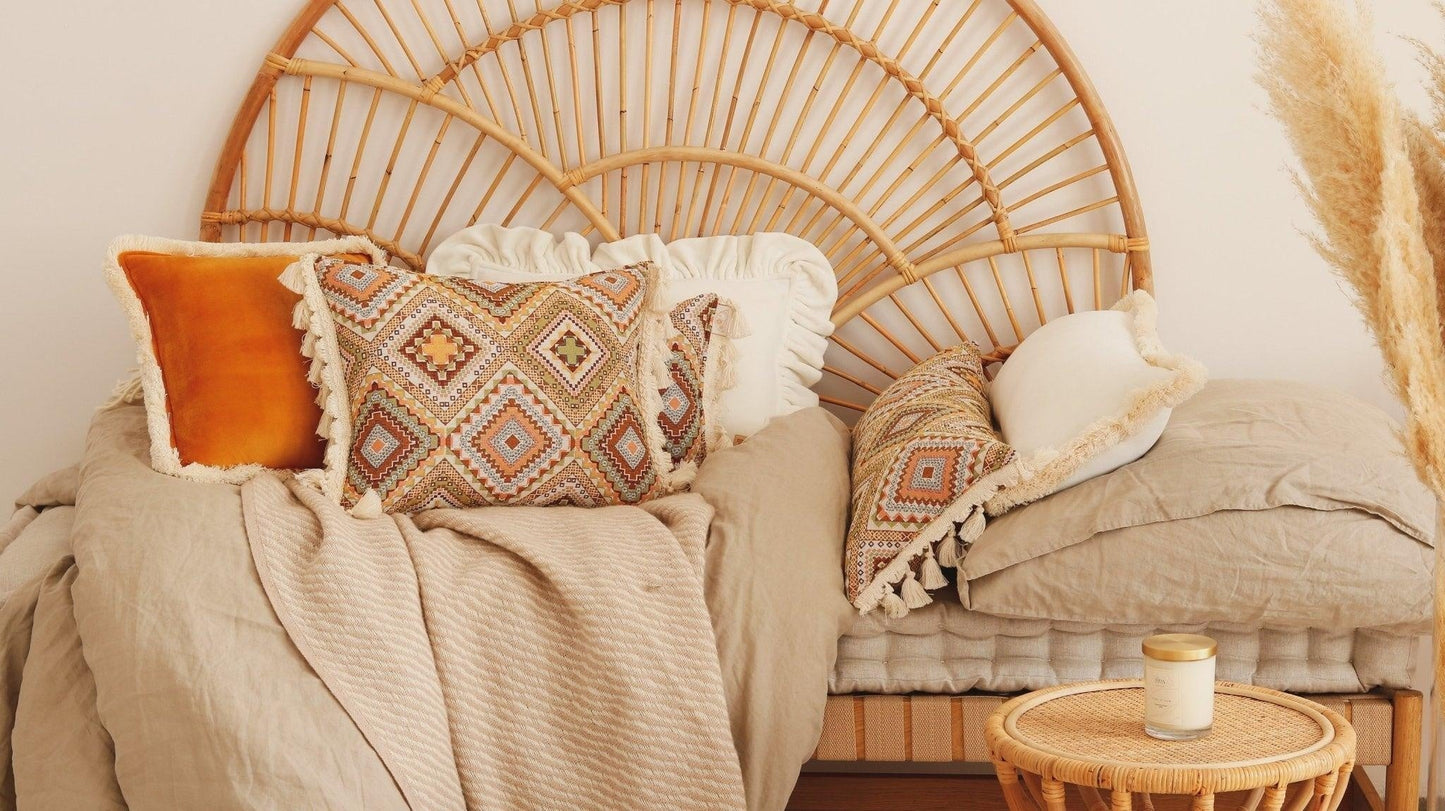 "Boho tribe" cushion with fringe - Moi Mili