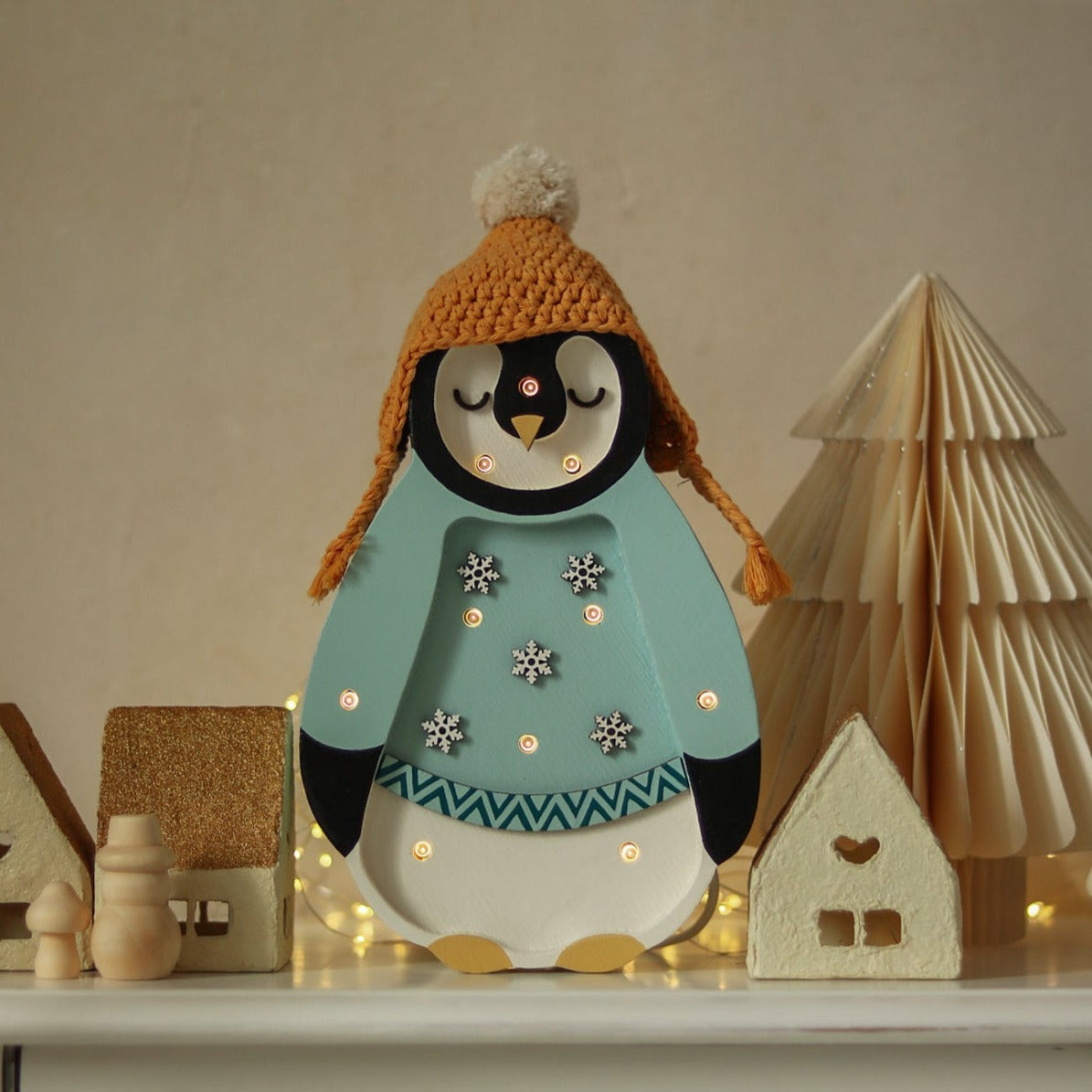 Little Lights Mini Holiday Penguin Lamp ~ Light Blue