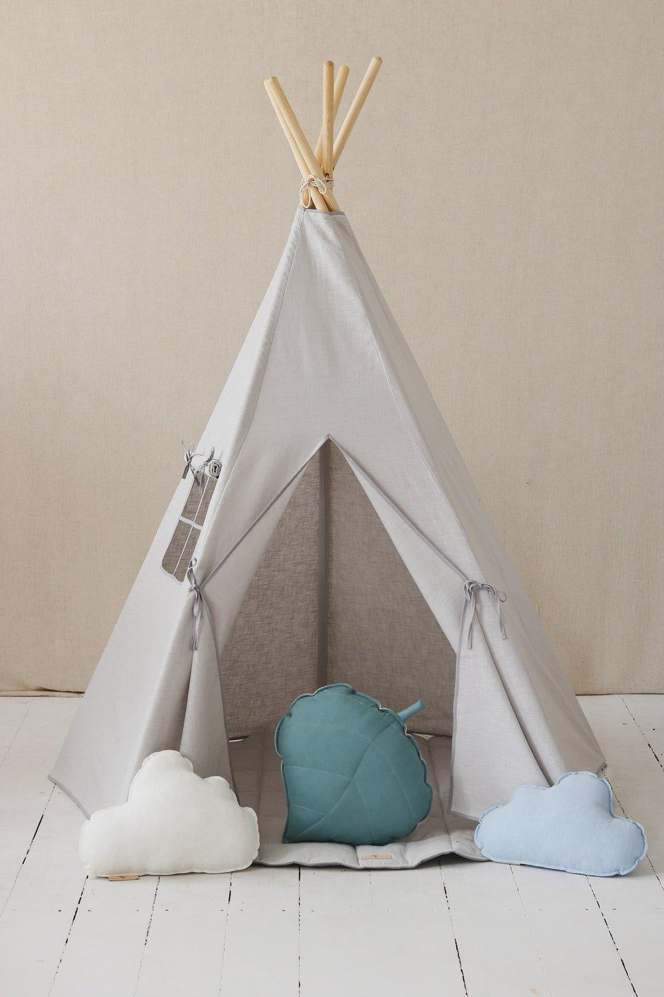 “Pigeon Grey” Linen Teepee Tent