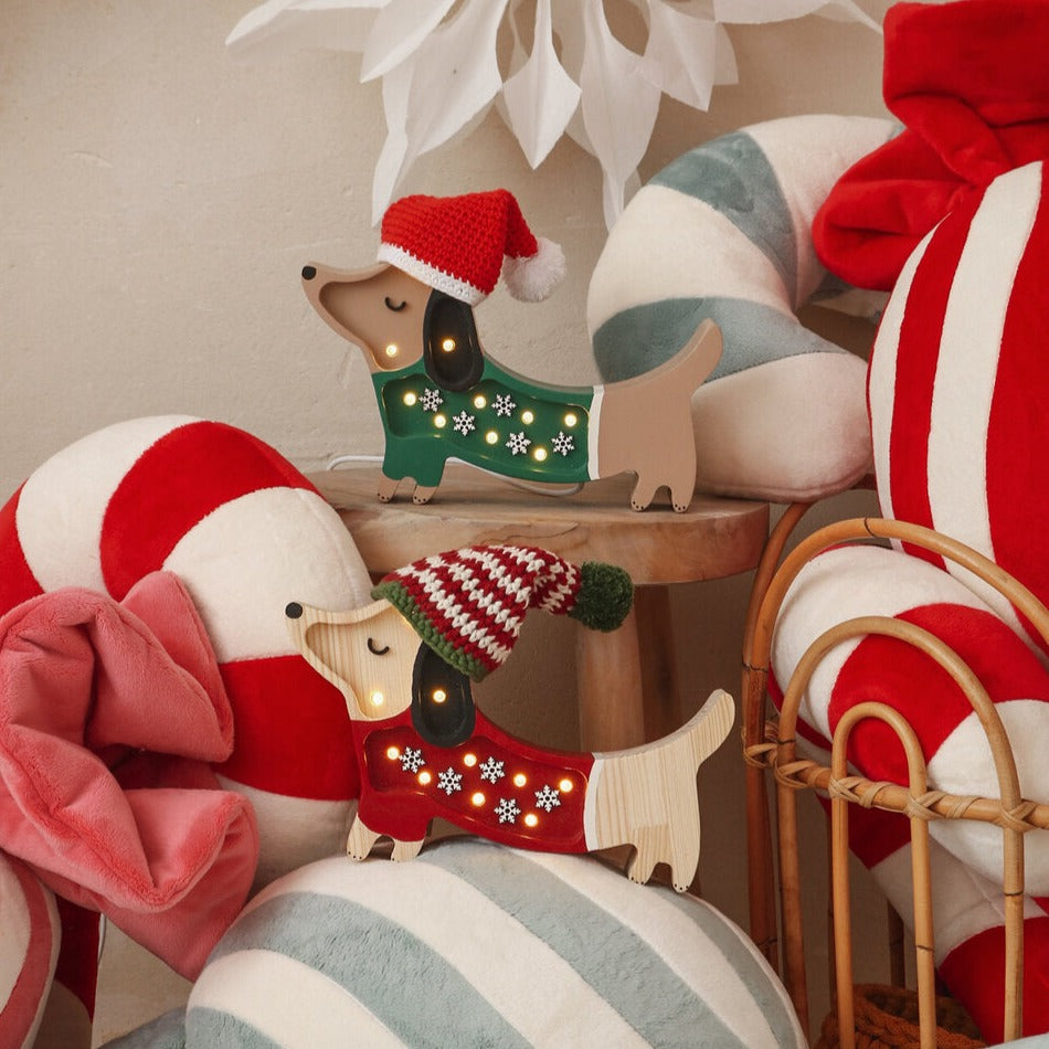 Little Lights Mini Holiday Puppy Lamp ~ Christmas Snowflake