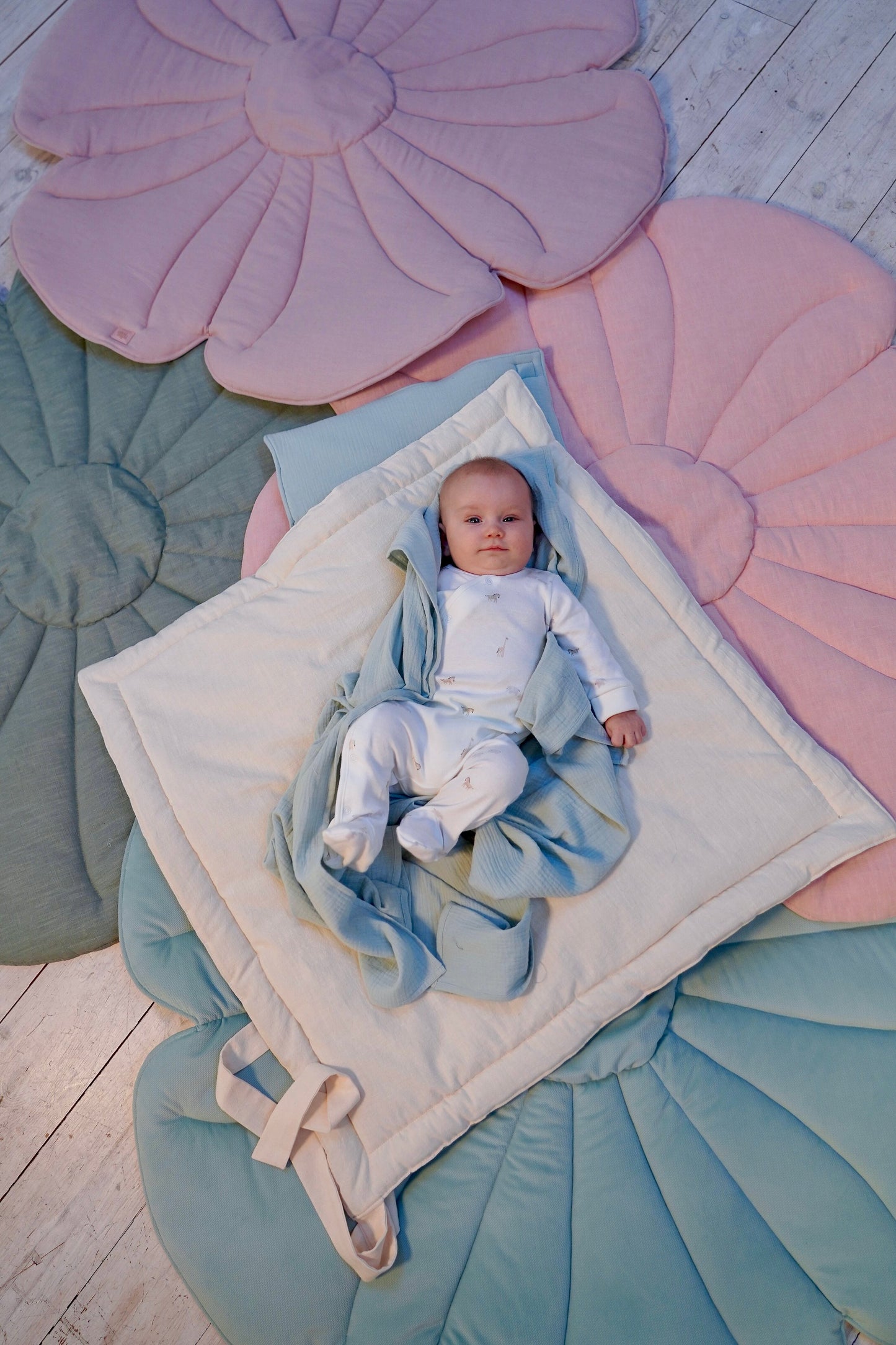 "Sand" Linen Flower Baby Horn