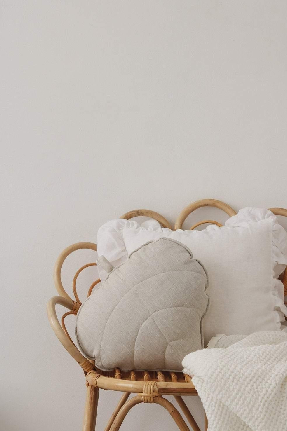 “Sand” Linen Leaf Pillow