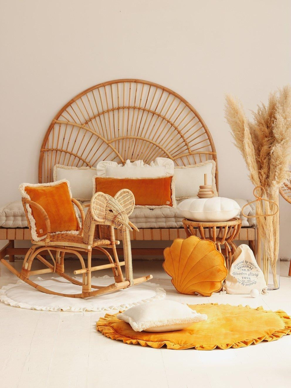 Soft Velvet Mat with Frill “Mustard” - Moi Mili