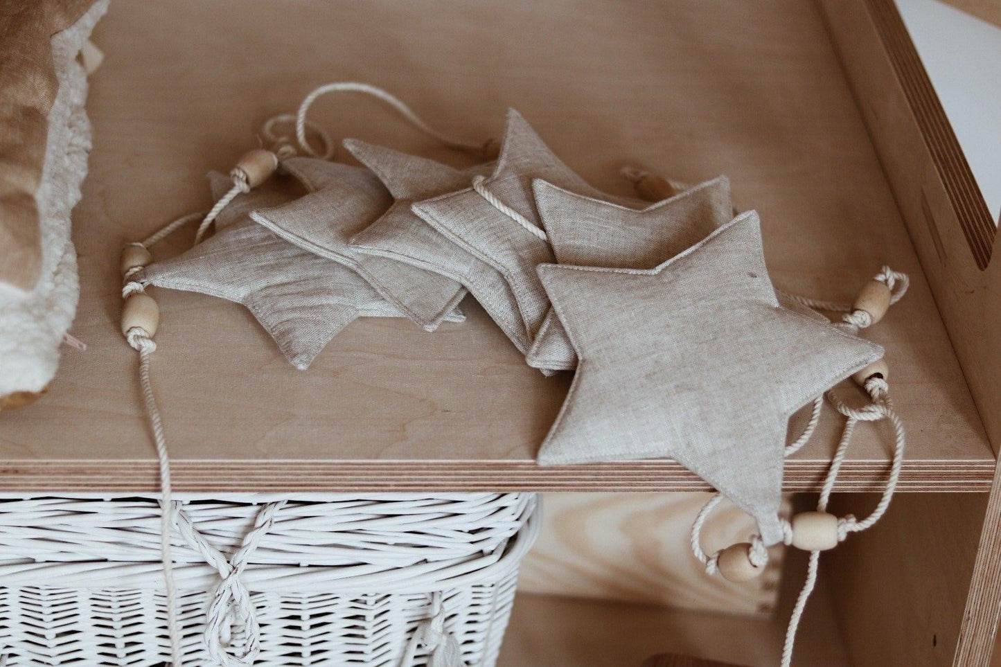 “Star Dust” Linen Garland with Stars