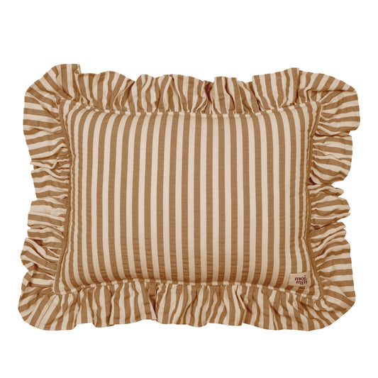 "Olive Stripes" Pillow with Frill