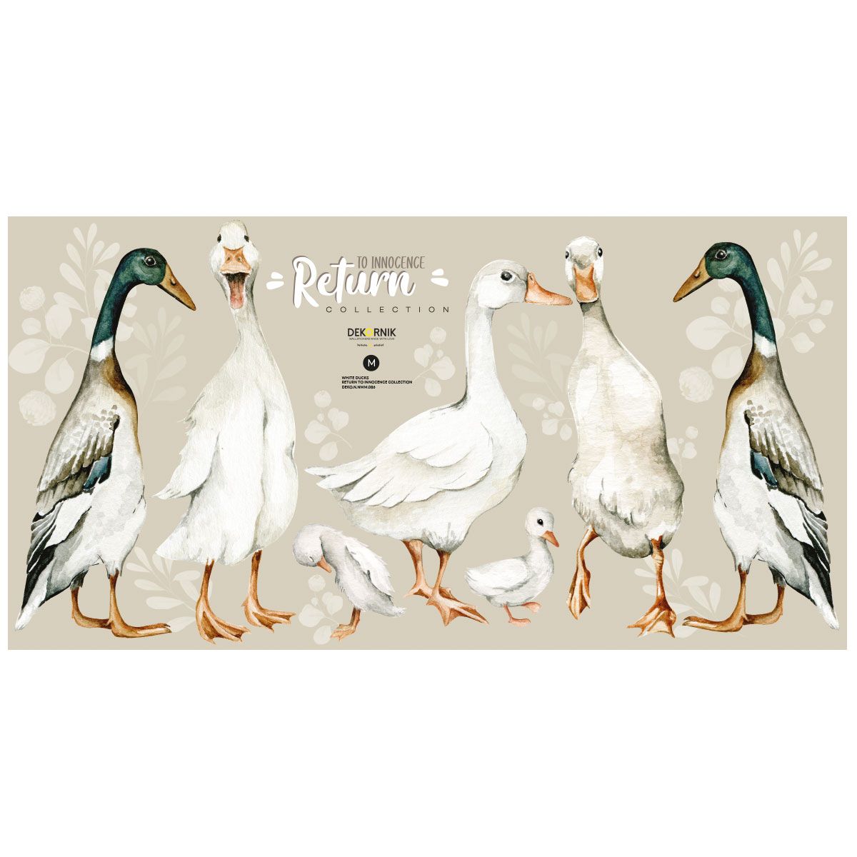 Dekornik White Ducks Wall Decal Set