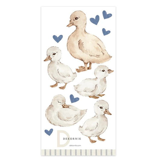 Ducklings Hearts Blue Wall Decal Set