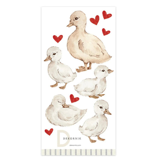 Ducklings Hearts Red Wall Decal Set