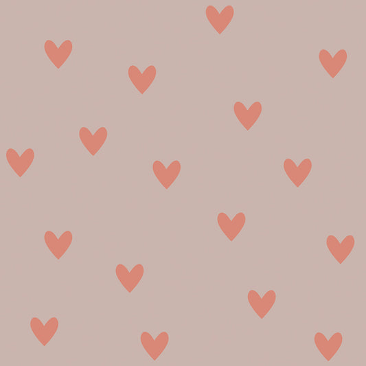Hearts Pink and Red Brick Wallpaper