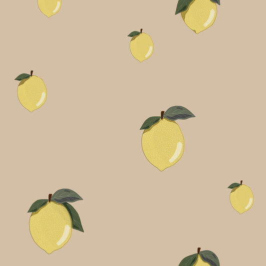 Little Lemons Beige Wallpaper