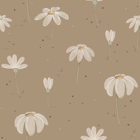 Fairytale Beige Meadow Wallpaper