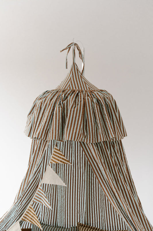 "Blue and Brown Stripes" Ruffle
