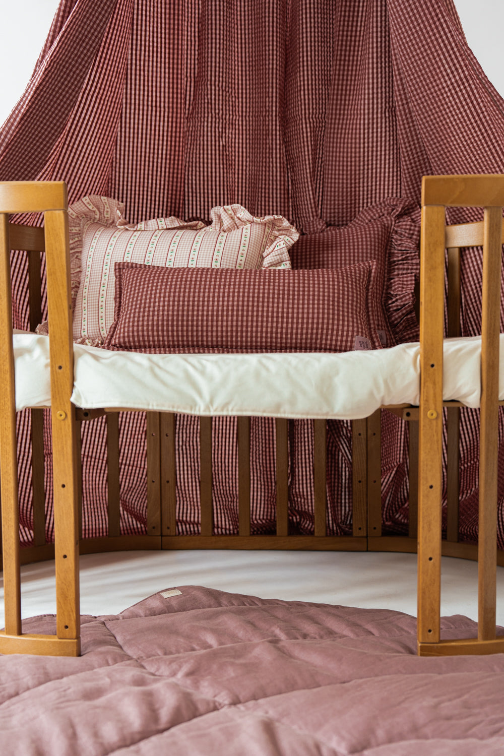 "Pink Check" Bolster Pillow