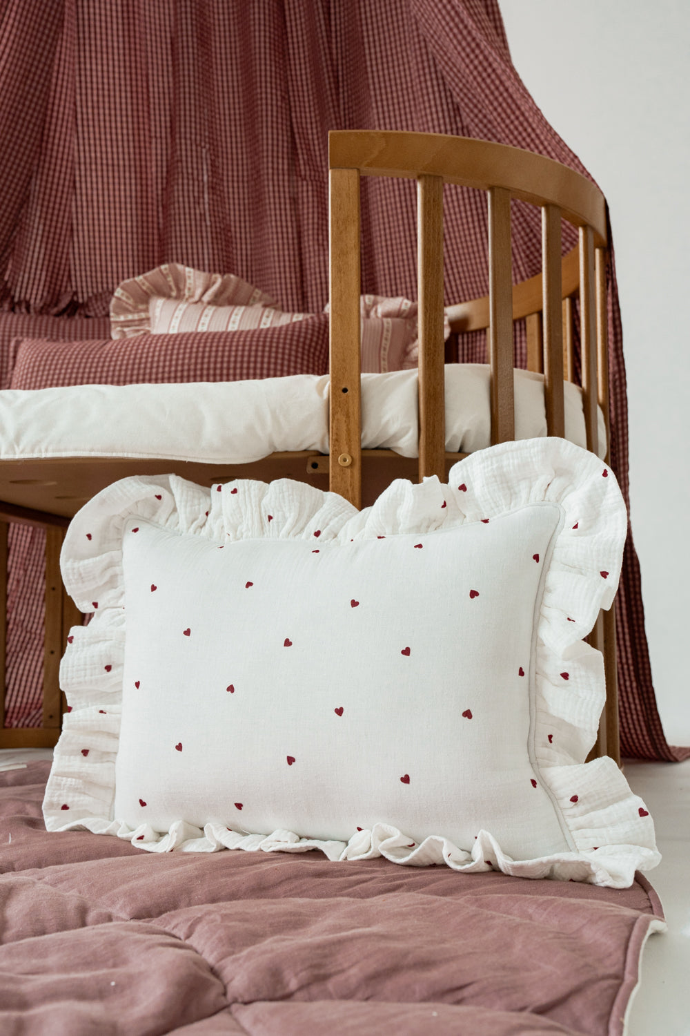 "Sweet Hearts" Pillow with Frill
