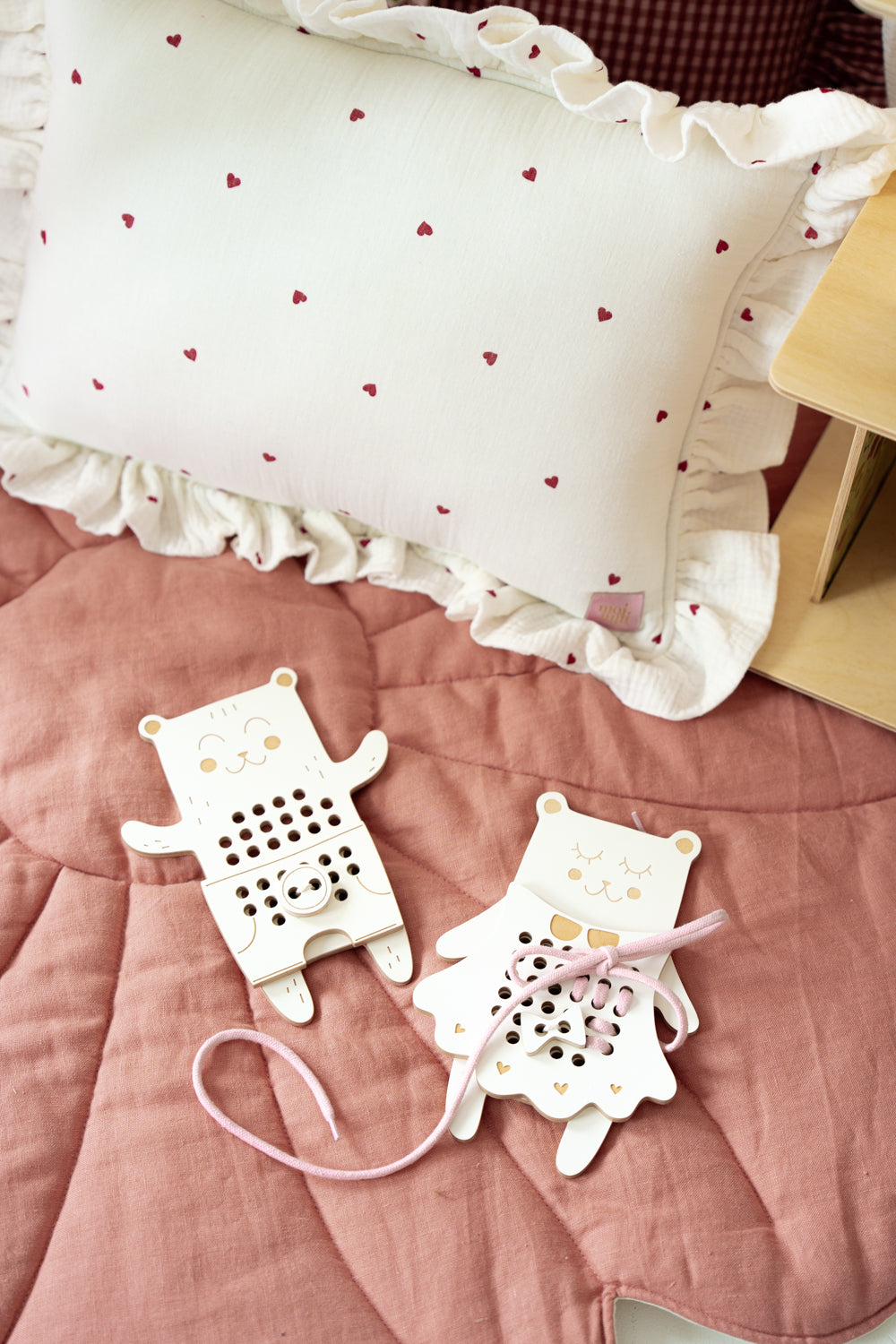 "Sweet Hearts" Pillow with Frill