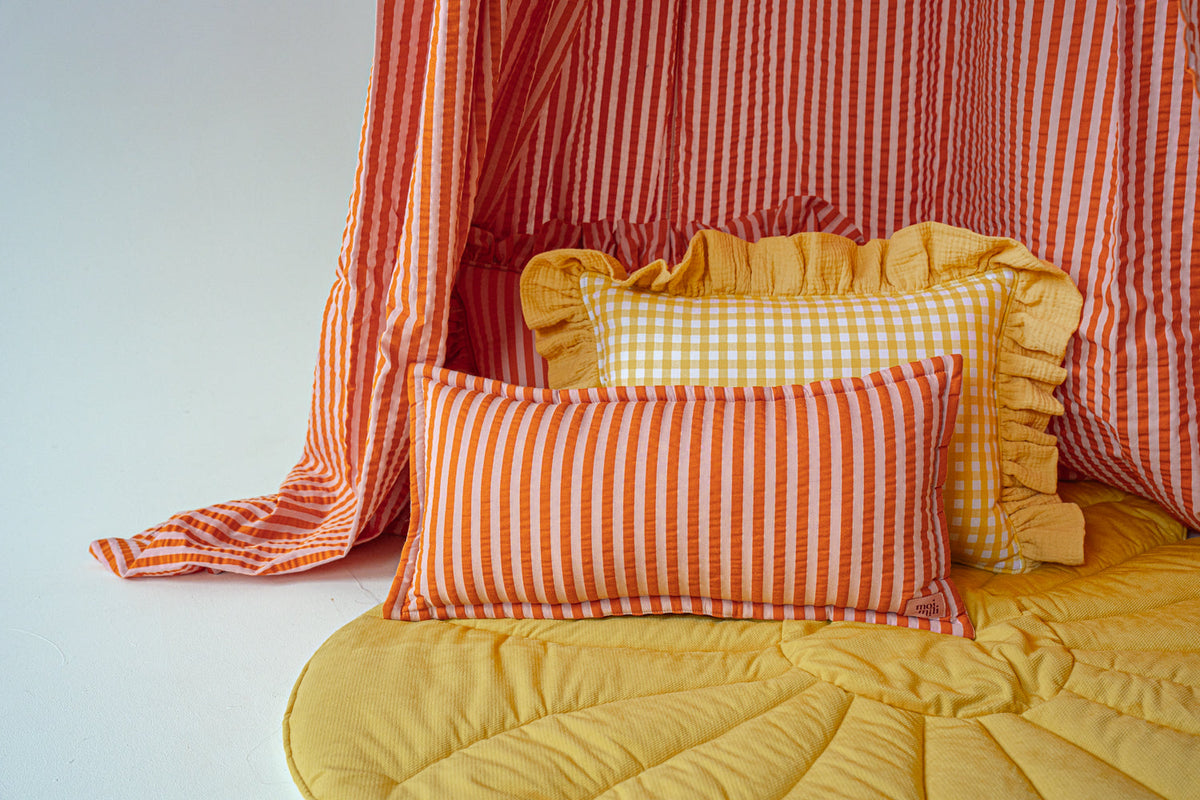 "Butter Check" Pillow with Frill