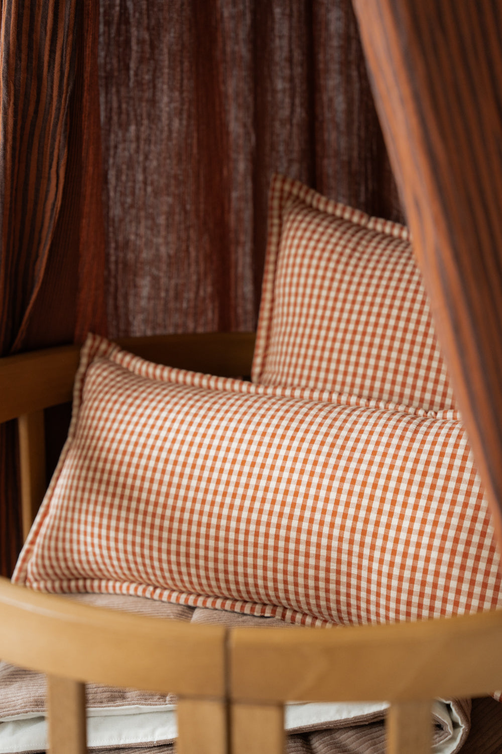"Rusty Check" Bolster Pillow