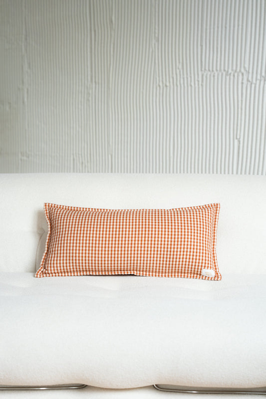 "Rusty Check" Bolster Pillow