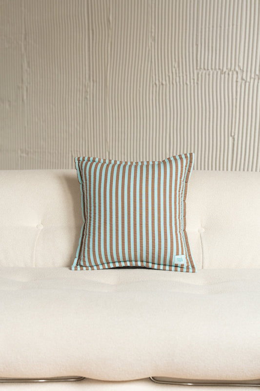 "Blue and Brown Stripes" Pillow